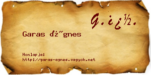 Garas Ágnes névjegykártya