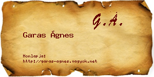 Garas Ágnes névjegykártya